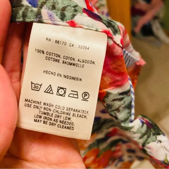 Anthropologie HD In Paris Hanalei Floral Top Button Down 3/4 Sleeve Blouse - Picture 8 of 8